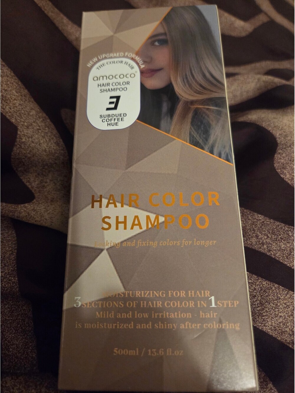 Amococo Hair Color Shampoo 500ml – Subdued Coffee Hue – Gray Coverage